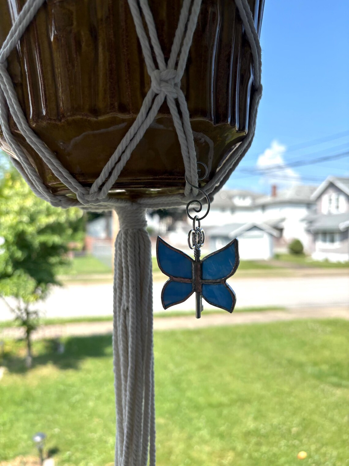 Moth Key Racks Blue Stained Glass Butterfly/moth Key Ornament - Etsy