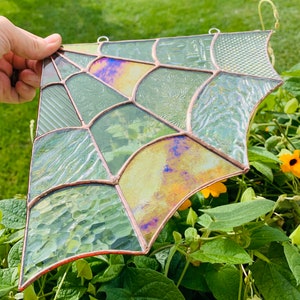 Stained Glass Spiderweb Corner Piece