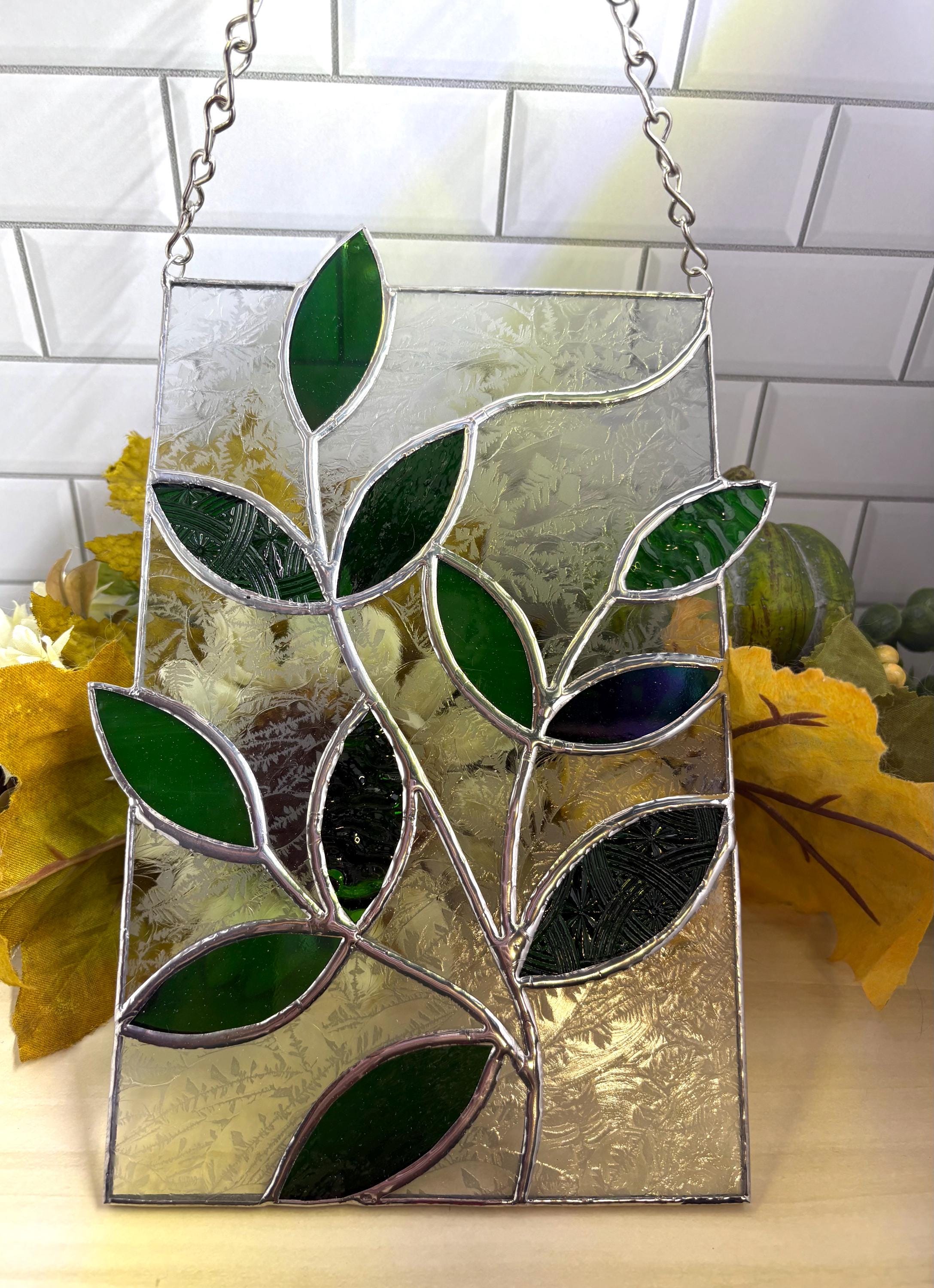 ステンドグラスの植物の葉 - Etsy 日本