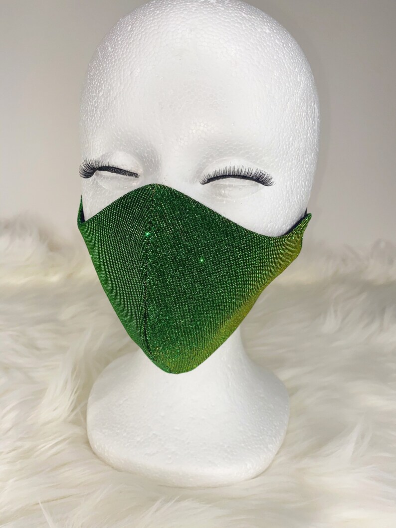 Glitter Face Mask Bling Washable Reusable w/ Filter Adjustable Etsy