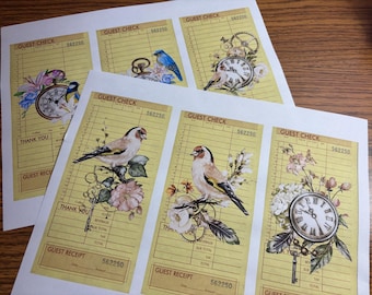 Vintage Bird Guest Checks