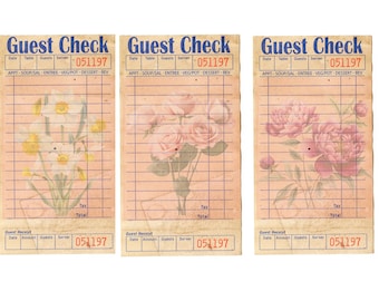 Shabby Chic Floral Guest Checks