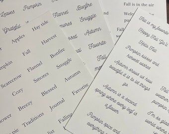Autumn words and phrases