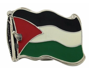 Gürtelschnalle mit Palästina-Gaza-Flagge, mehrfarbiges Metall
