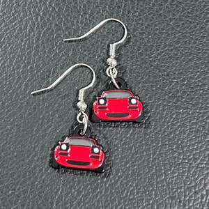 Pendientes de coche Miata: gancho de pastor, colgante de esmalte, metal, elección de color personalizada