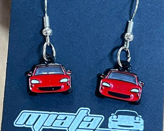 Pendientes para coche Miata NB: Pendientes colgantes de metal esmaltado, cierre de gancho, color personalizable.