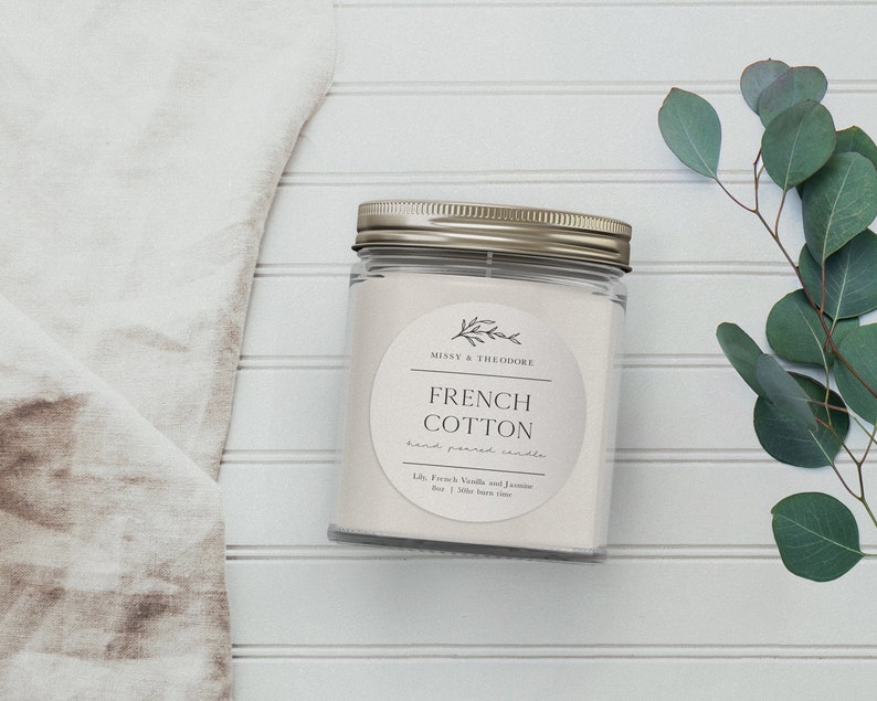 Round Classic Candle Label Template Round Custom Product Etsy