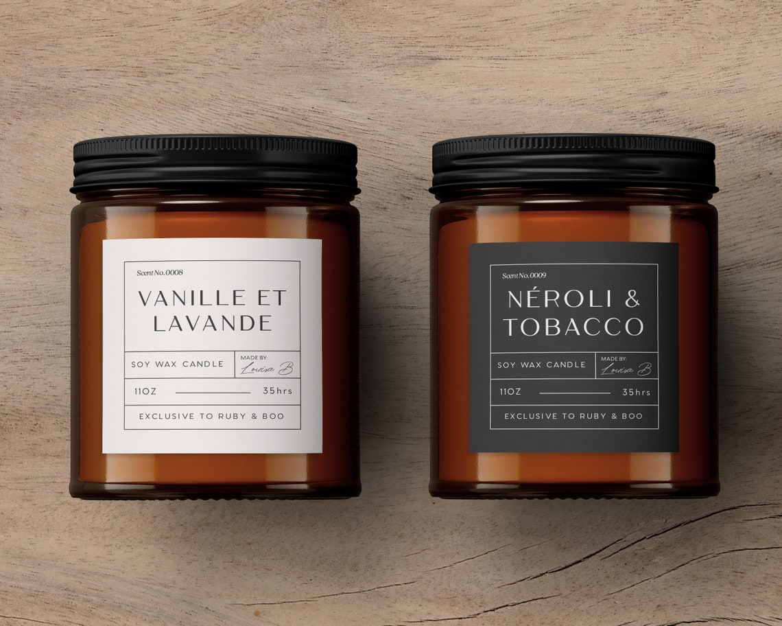 Apothecary Style Candle Label Template Custom Product Label Etsy