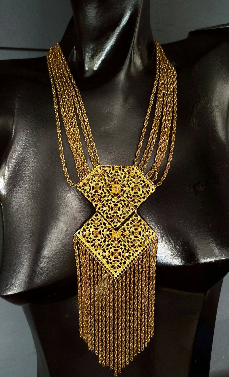 Vintage Unsigned Goldette Etruscan Necklace - Etsy