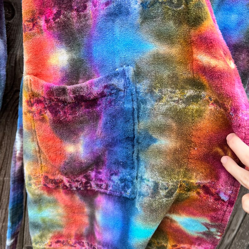 Tie Dye Earth Rainbow Terry Cloth Robe Full Length Unisex One Etsy