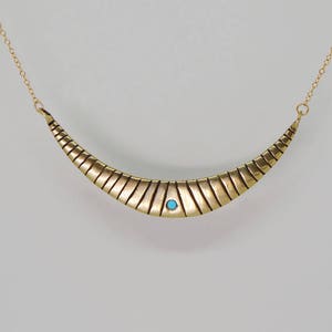 Crescent Pendant with Turquoise Stone
