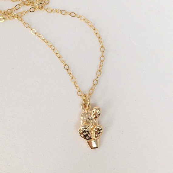Dainty Cactus Necklace, Cactus Necklace, Gold Cactus Necklace