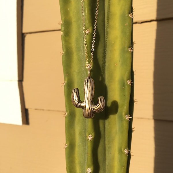 Cactus Pendant, Cactus Jewelry, Desert Jewelry, Joshua Tree Jewelry, Saguaro Jewelry, Saguaro Necklace
