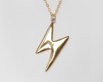 Colgante Ziggy, collar de David Bowie, encanto de perno relámpago, collar de perno relámpago, polvo estelar en ziggy, joyería de los setenta, estilo de David Bowie,