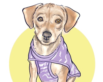 DIGITAL PET PORTRAIT, pet illustration, custom digital pet portrait