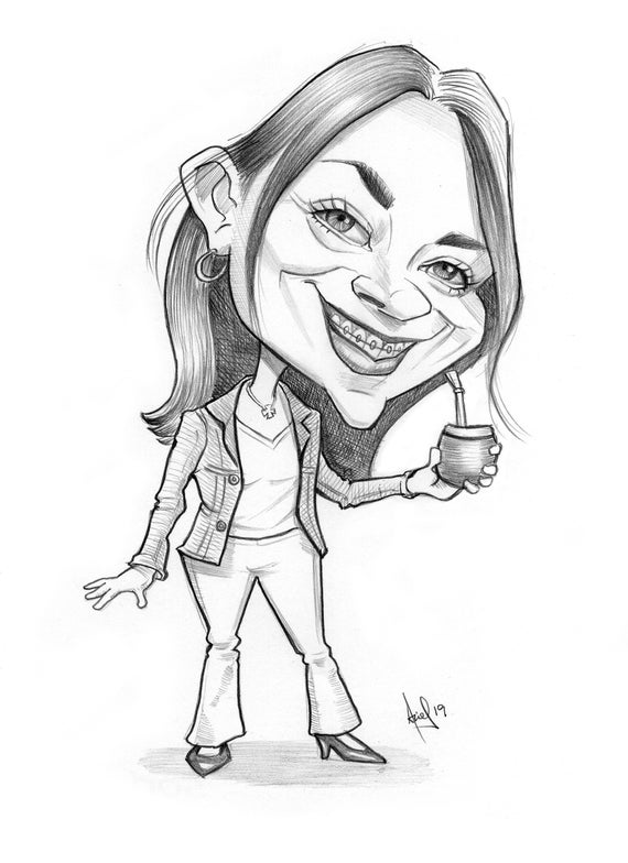 Digital Pencil Caricature for 1 Person  gingercrushcom