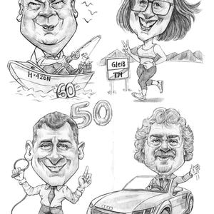 PERSONALIZED CARICATURE  / DRAWING from photo / handmade / custom gift / customized portrait / retirement graduate birthday trades sports