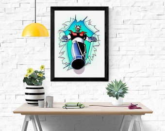 Mazinger Z digital download / Mazinger Z poster / Printable wall art print / Movie print