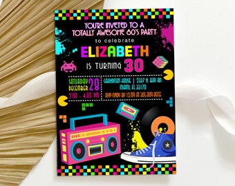 80s Theme Invitation Etsy France