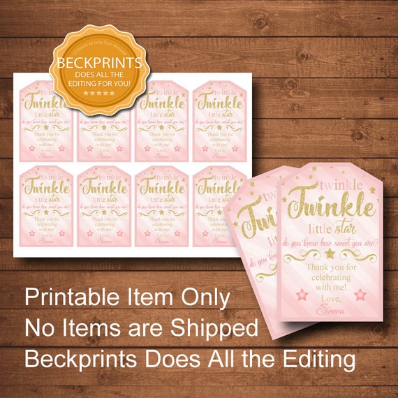 twinkle twinkle little star favor tags