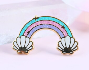 Mermaid Rainbow Seashell / Enamel Pin Badge