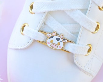 Cow Shoe Charm | Shoe Lace Charm | Lace Locks | Kawaii Cow | Milk | Skate Accessories