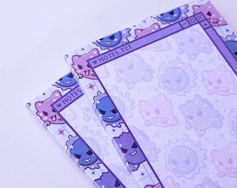 Ghost Monster | 4 X 6 Notepad | 50 Pages | Nonsticky | Memo Pad | Gamer | Anime | Stationary