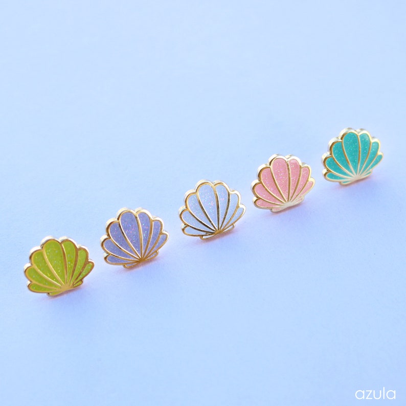 Mermaid Sea Shell Enamel Pins Set Board Fillers SET OF 5 - Etsy