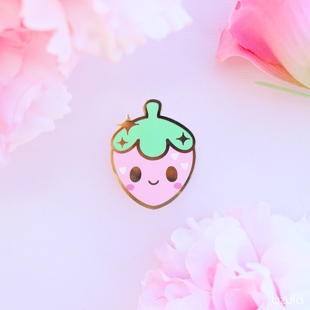 STRAWBERRY FRUIT Enamel Pin Kawaii Cute Pastel Food - Etsy