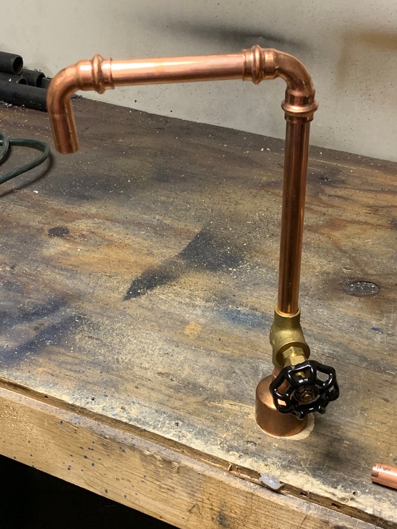 Industrial Copper Bar Faucet With Brass Valve Etsy