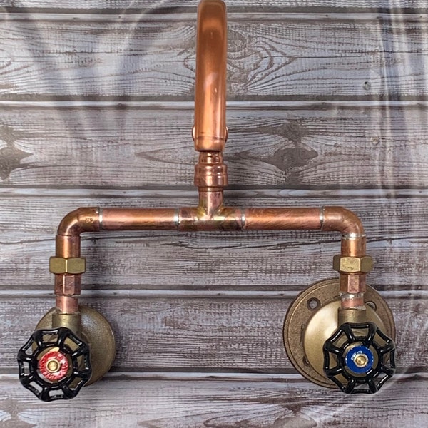 Copper Wall mount 8” center set faucet