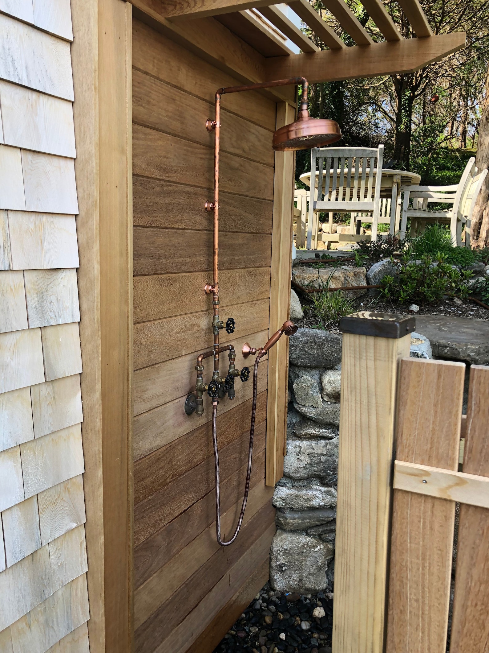 Copper Exposed Shower Valve With Handheld Shower Etsy