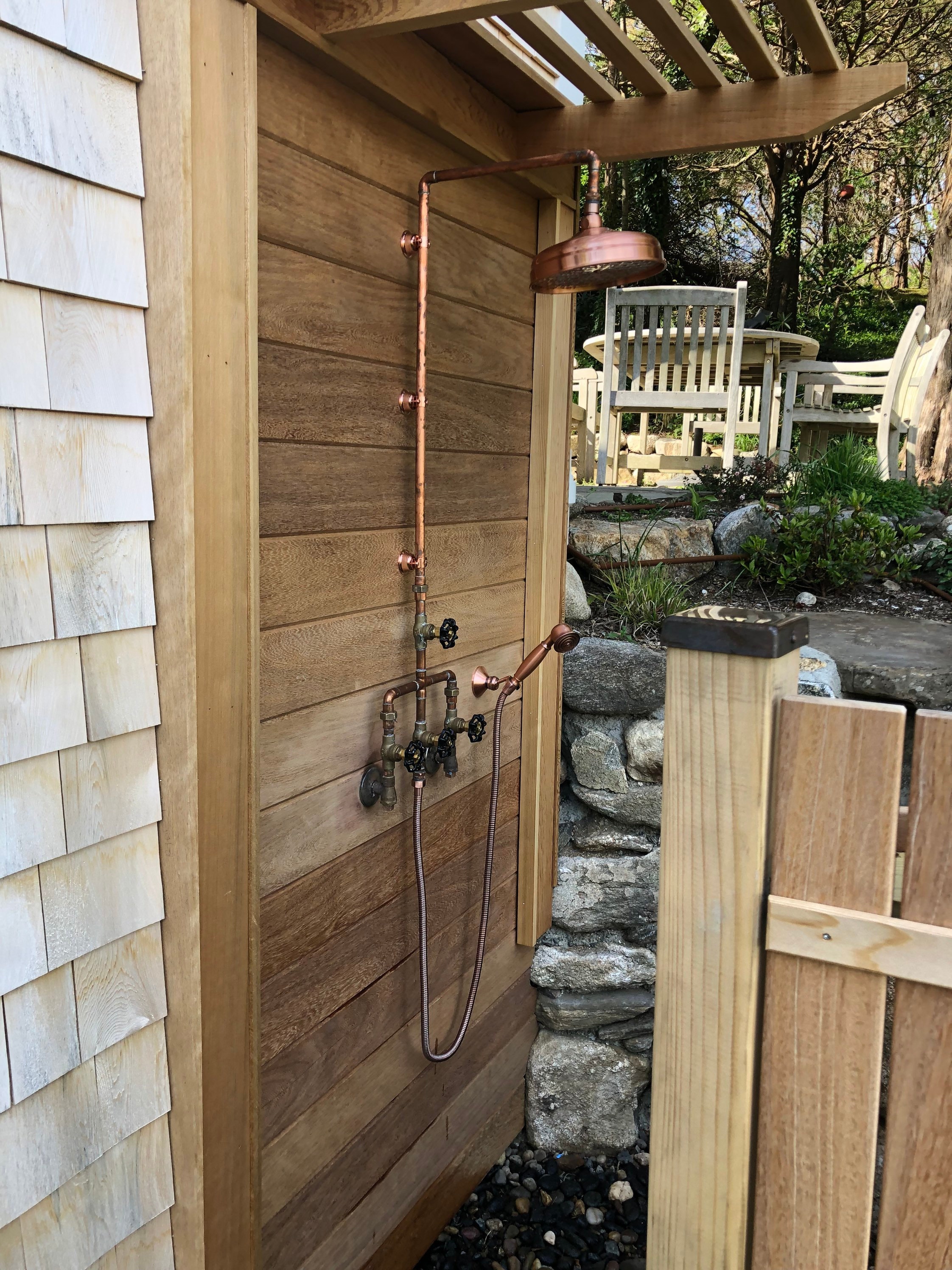 Copper Exposed Shower Valve With Handheld Shower Etsy