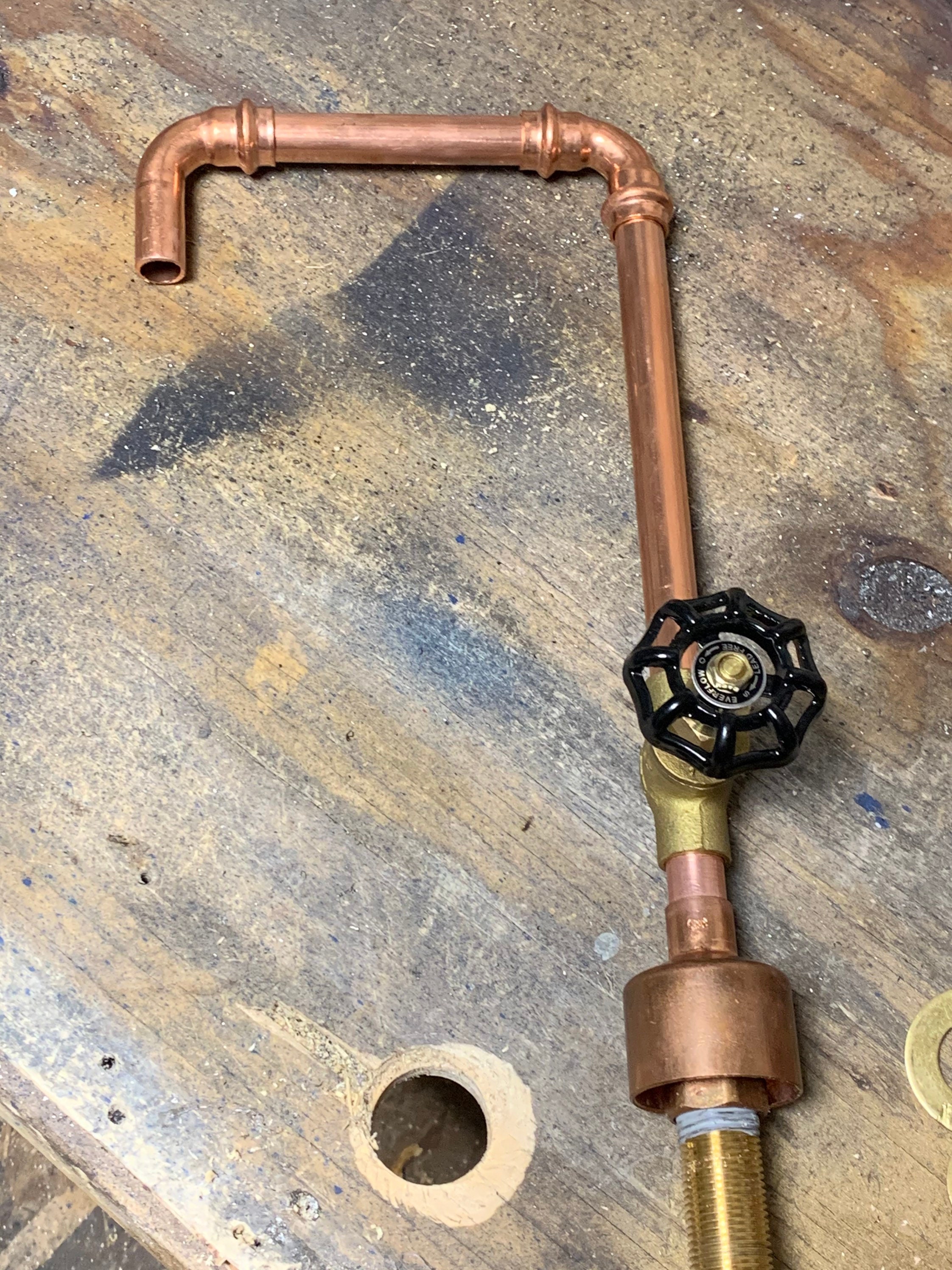 Industrial copper bar faucet with brass valve Etsy