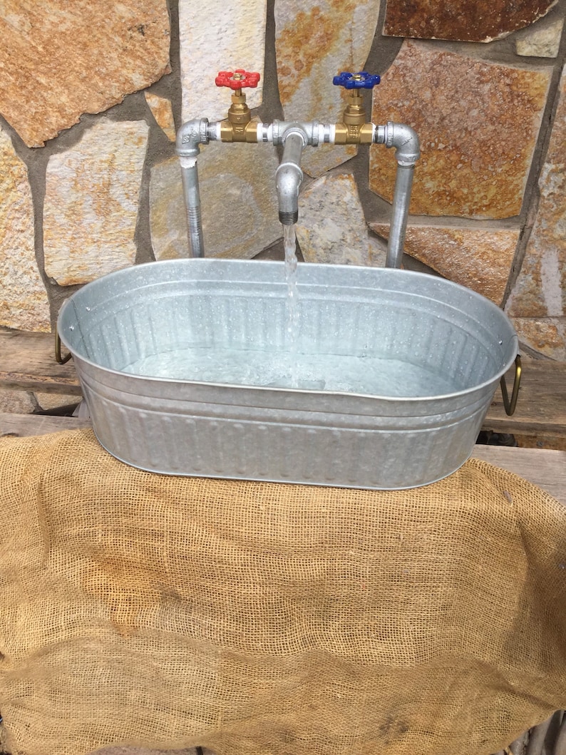 Industrial design handmade Galvanized faucet with brass valves Etsy