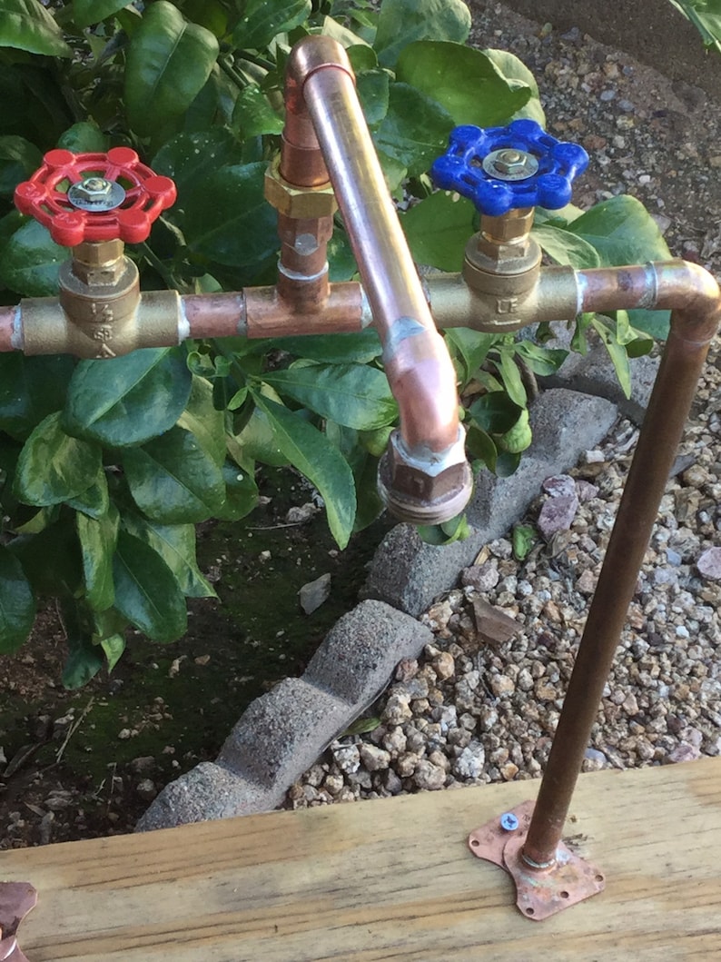 Handmade copper industrial faucet with galvanized laundry sink Etsy