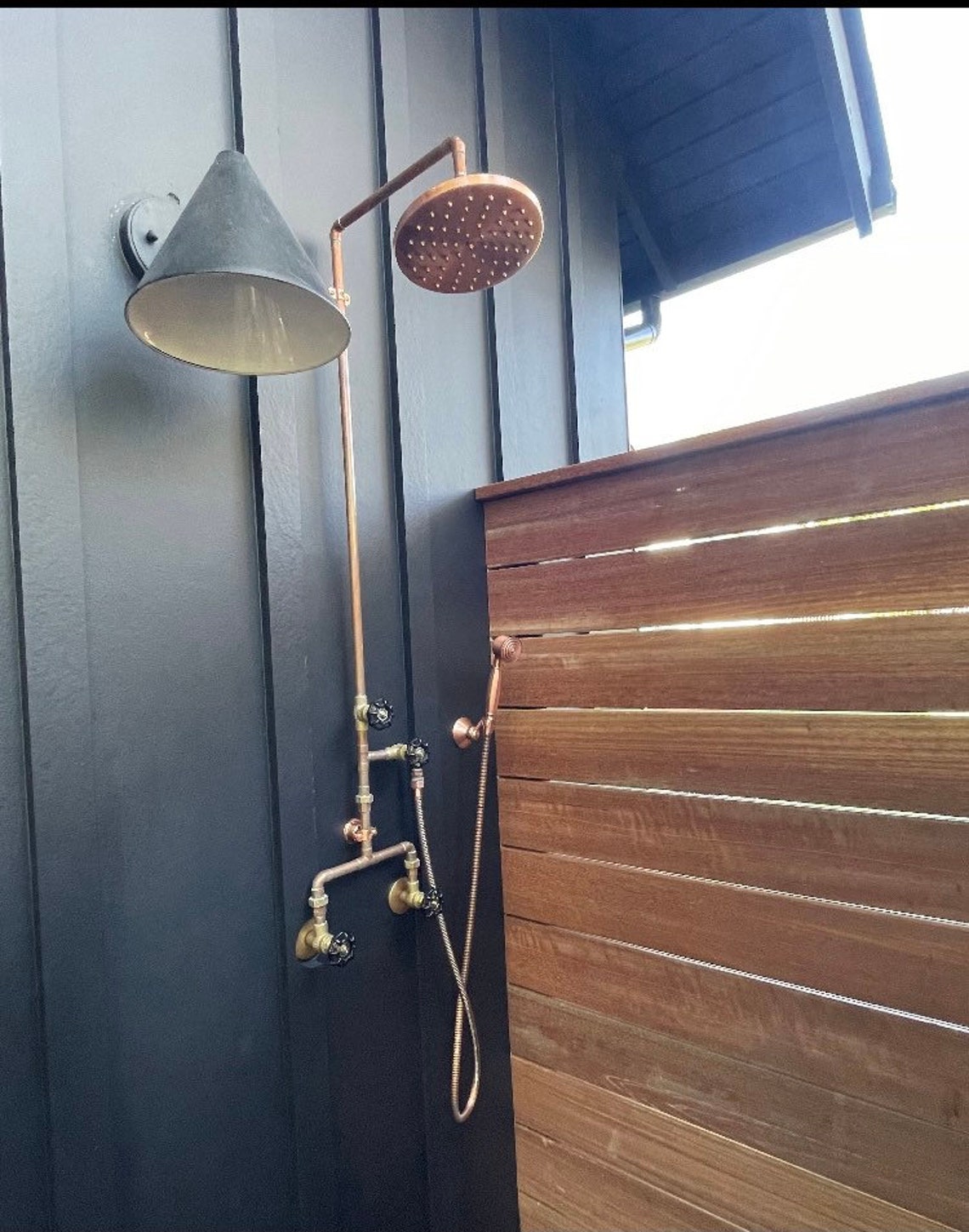 Copper Exposed Shower Valve With Handheld Shower Etsy