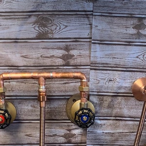 Exposed Copper Handheld Shower Valve with brass valves