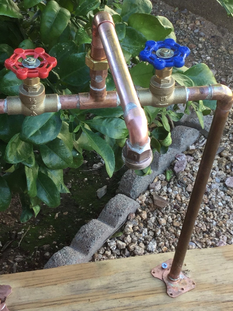 Handmade Copper Industrial Faucet With Galvanized Laundry Sink Etsy