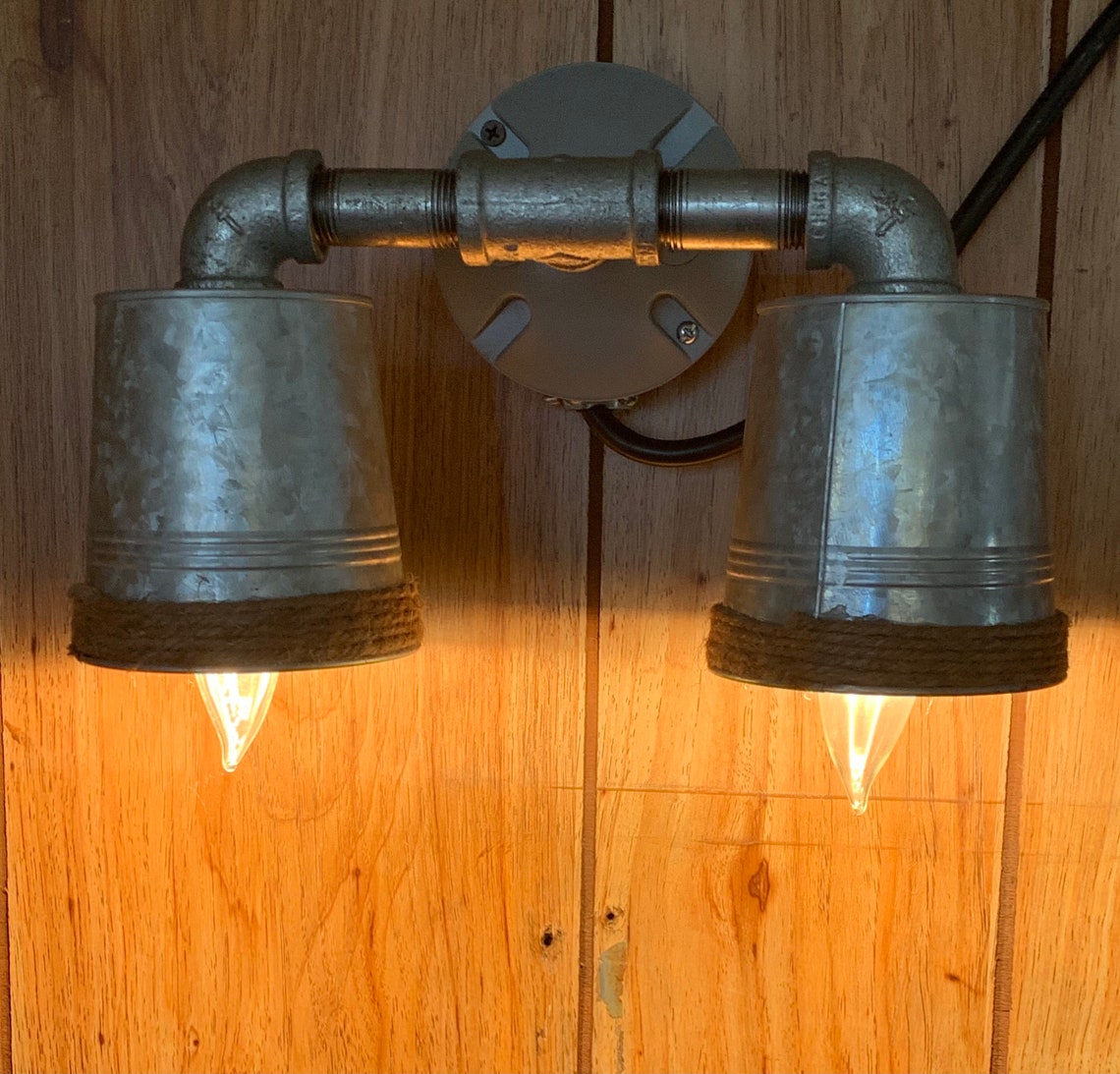Mini Industrial Galvanized Bucket Light Etsy UK