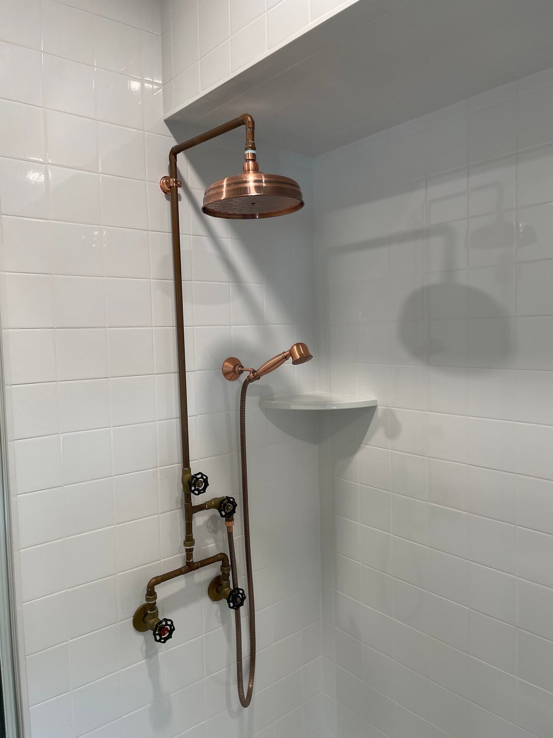 Copper Exposed Shower Valve With Handheld Shower Etsy