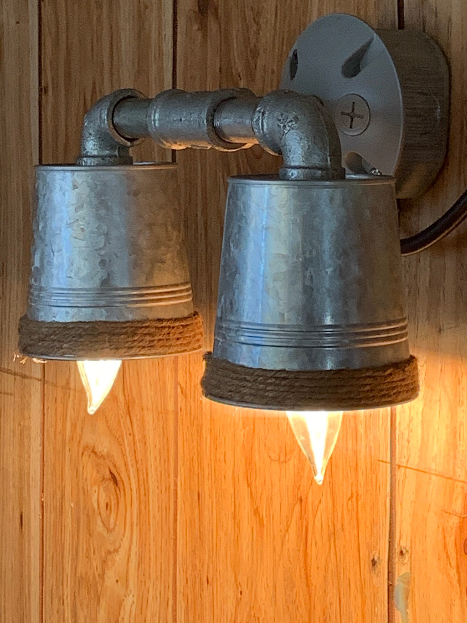 Mini Industrial Galvanized Bucket Light Etsy