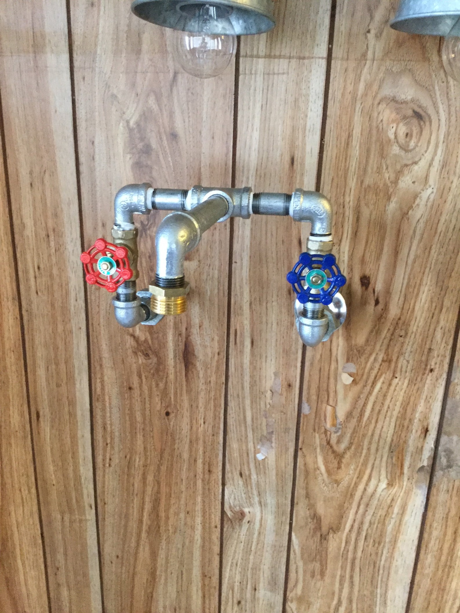 Industrial galvanized 8 center wall mount faucet Etsy