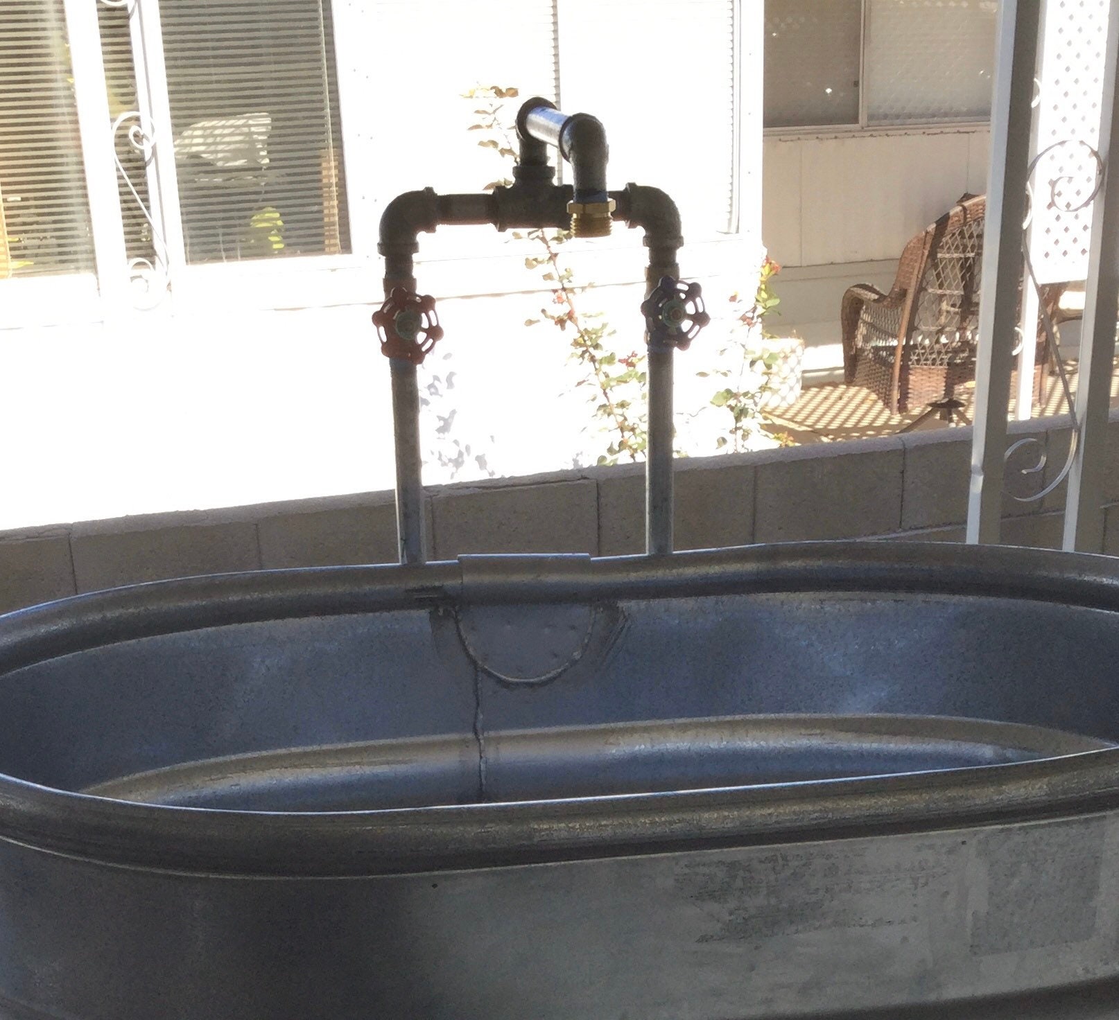 Large Barn Sink With Industrial Galvanized Faucet Etsy