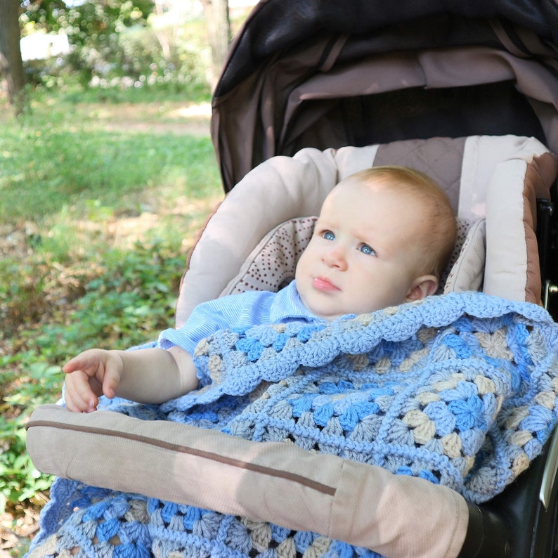 winter receiving wrap crochet toddler blanket Wool baby throw warm crib or pram afghan