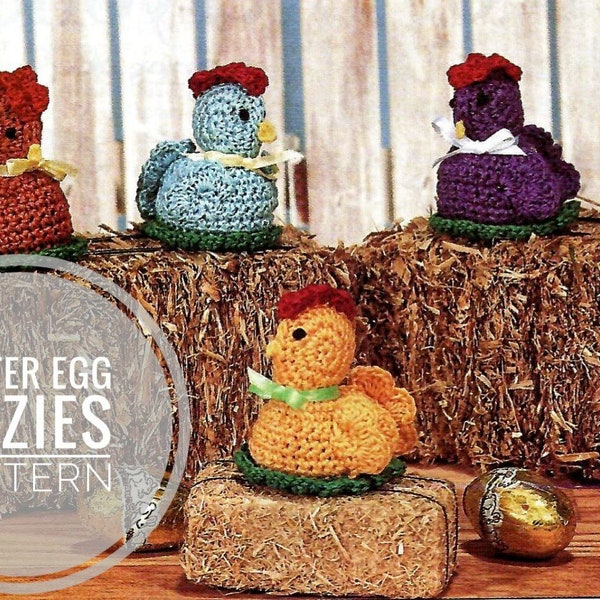 Vintage crochet pattern, Easter chick egg covers, PDF instant digital download, cute egg cosies, 1980s tutorial