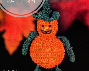 Kürbis Ornament Muster, Halloween Dekor, Vintage Häkelanleitung, 1980er Jahre Häkeln, PDF sofort digitaler Download