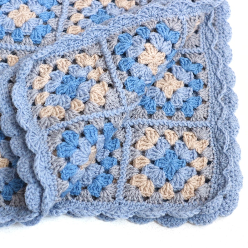 winter receiving wrap crochet toddler blanket Wool baby throw warm crib or pram afghan