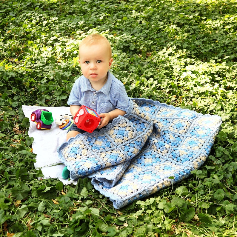 winter receiving wrap crochet toddler blanket Wool baby throw warm crib or pram afghan