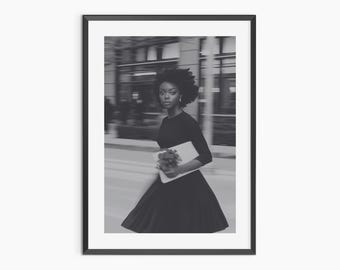 Black and White Fashion Print | Old Hollywood Glamour Editorial (Digital Download)